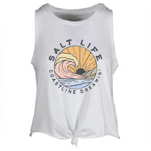🦋B2G1🦋SALT LIFE White COASTLINE DREAMING Muscle Tank Top NWOT